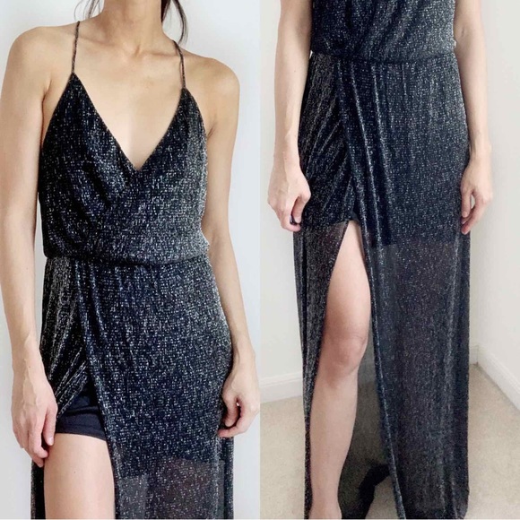 ELEGANT Sheer Deep V Sheer Maxi dress - Picture 3 of 14